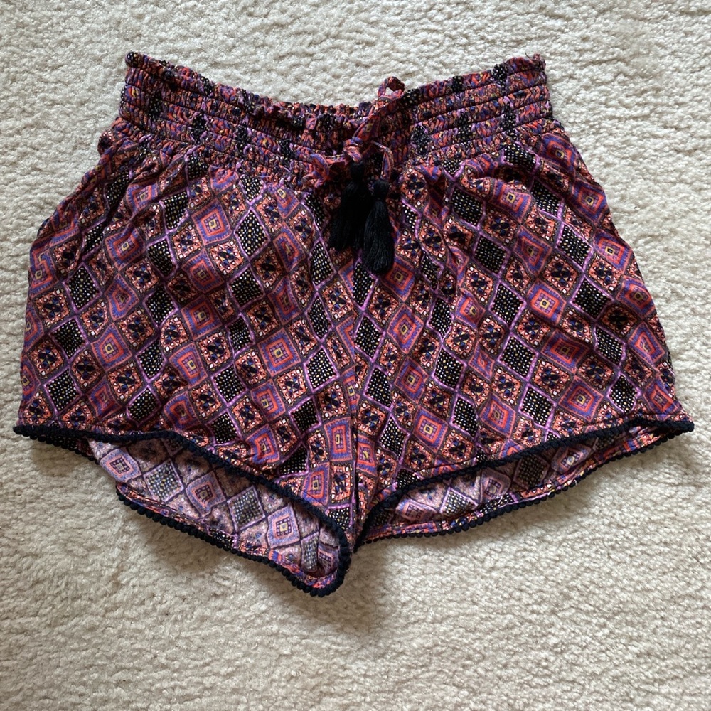 Patterned Drawstring Shorts